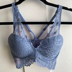 PINK Vs Lace Periwinkle Push-up Bralette Size XS